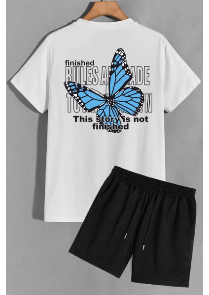 Sırt Baskılı Şort T-Shirt Eşofman Takımı