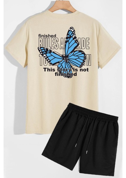 Sırt Baskılı Şort T-Shirt Eşofman Takımı