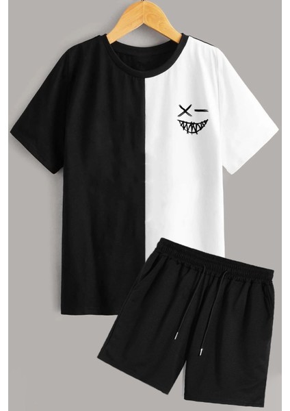 Sırt Baskılı Şort T-Shirt Eşofman Takımı