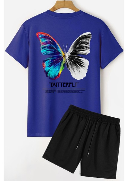 Butterfly Sırt Baskılı Şort T-Shirt Eşofman Takımı