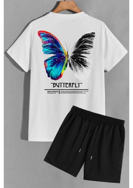 Butterfly Sırt Baskılı Şort T-Shirt Eşofman Takımı