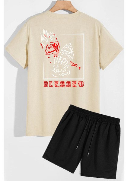 Sırt Baskılı Şort T-Shirt Eşofman Takımı