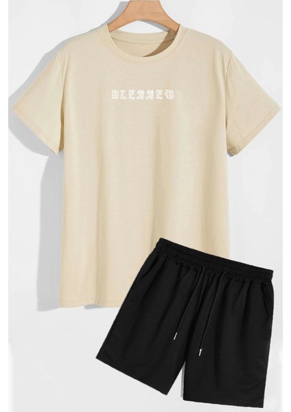 Sırt Baskılı Şort T-Shirt Eşofman Takımı