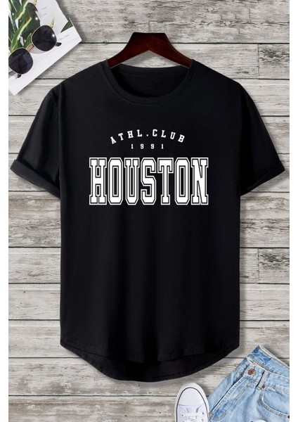 Houston Baskılı Unisex T-Shirt