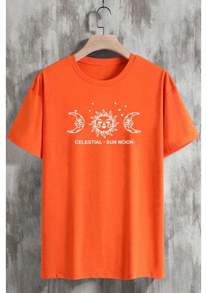 Sun Moon Evren Temalı Tasarım Tshirt