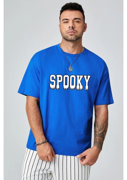 Spooky Baskılı Oversize Tasarım Tshirt