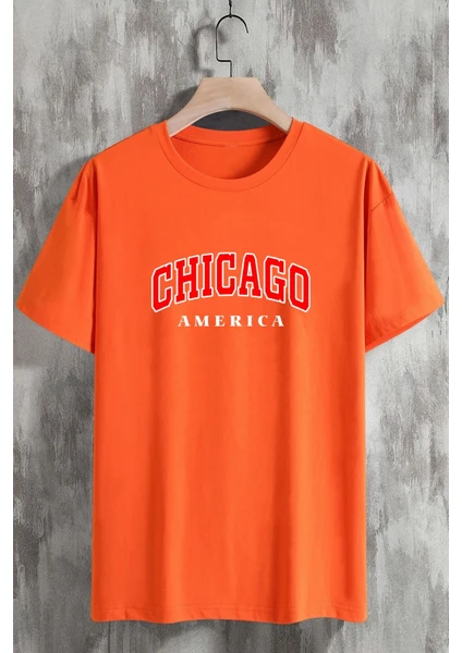 Chicago America Baskılı Tshirt