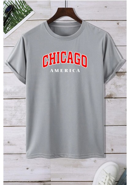 Chicago America Baskılı Tshirt