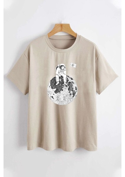 Flag Astronot Baskılı Tshirt