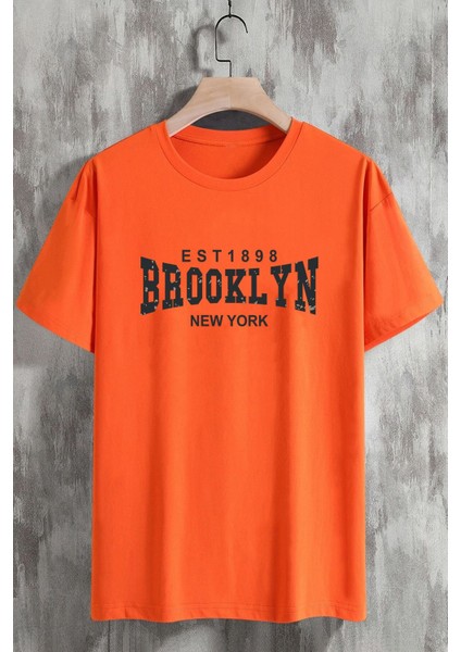 Unisex Brooklyn Baskılı Tshirt