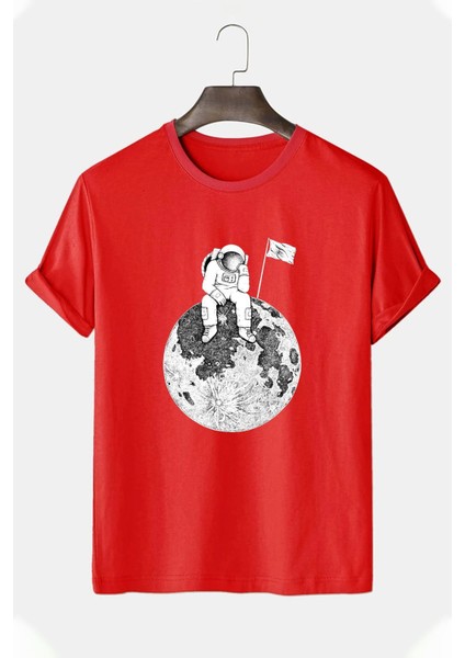 Flag Astronot Baskılı Tshirt