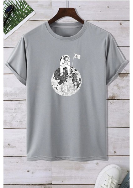 Flag Astronot Baskılı Tshirt