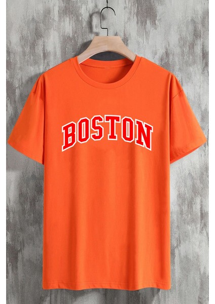 Boston Baskılı Tasarım Tshirt