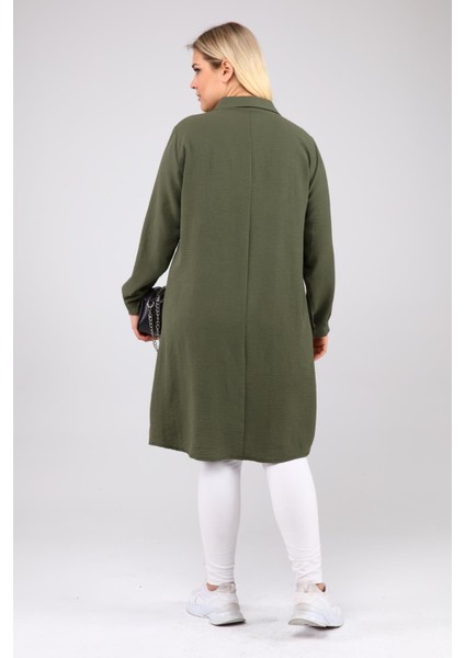 Kadın Büyük Beden Yaprak Baskılı Gömlek Tunik indirimleri