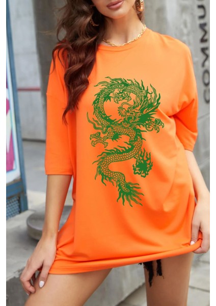 Green Dragon Baskılı Tshirt