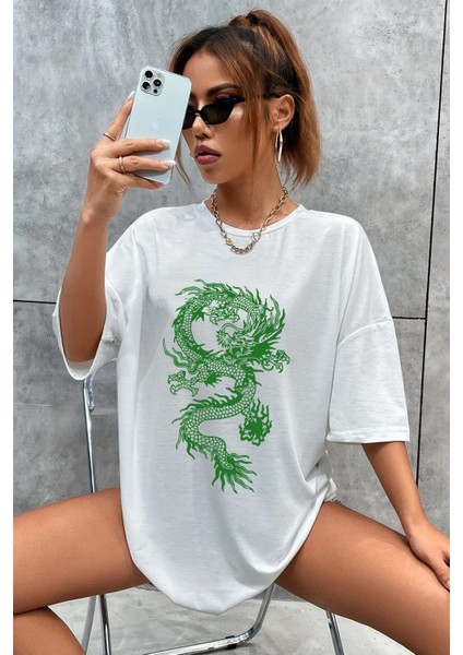 Green Dragon Baskılı Tshirt