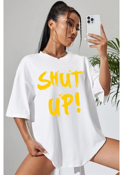 Shut Up Baskılı Tasarım Tshirt