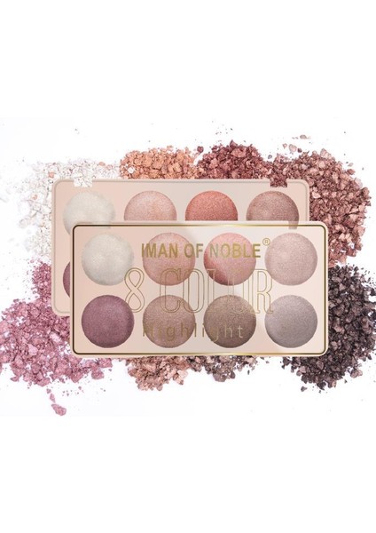 Mujgan 8 Renkli Sedefli Highlighter Far Paleti 843D