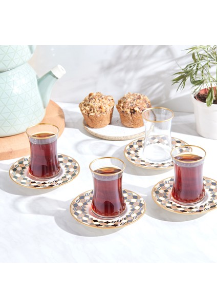 Hasır 12 Parça Çay 6 Kişilik Çay Seti