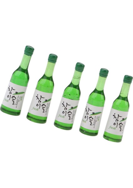 5 Adet Minyatür Shochu Şişeler Modeli Bebek Binası Mutfak Yiyecekleri