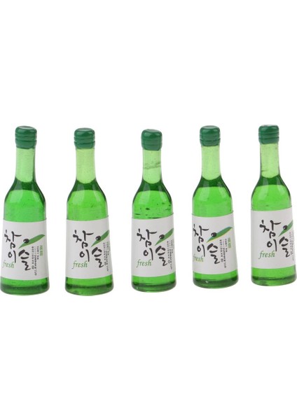 5 Adet Minyatür Shochu Şişeler Modeli Bebek Binası Mutfak Yiyecekleri