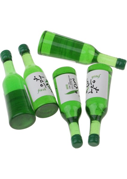 5 Adet Minyatür Shochu Şişeler Modeli Bebek Binası Mutfak Yiyecekleri