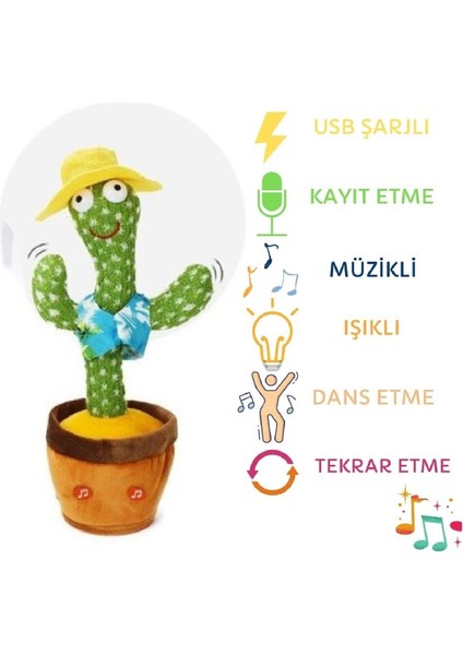 Konuşan Dans Eden Kaktüs Işıklı Saksı Peluş Oyuncak Cactus Toy fiyatları