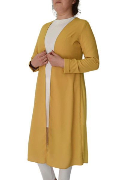Kadın Sarı Tunik 2 Li Krep Şifon MS01161 BGL-ST02165