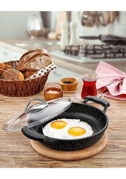 Polo Chef 22 cm Kapaklı Döküm Granit Sahan