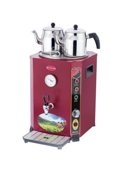 Sılverınox - Jumbo 13 Lt Kırmızı Çay Makinesi