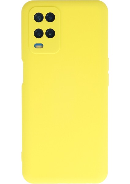 Oppo A54 4g Kapak Içi Kadife Kamera Korumalı Lansman Silikon Kılıf - Sarı