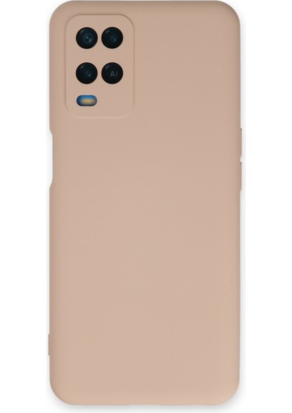 Oppo A54 4g Kapak Içi Kadife Kamera Korumalı Lansman Silikon Kılıf - Pudra