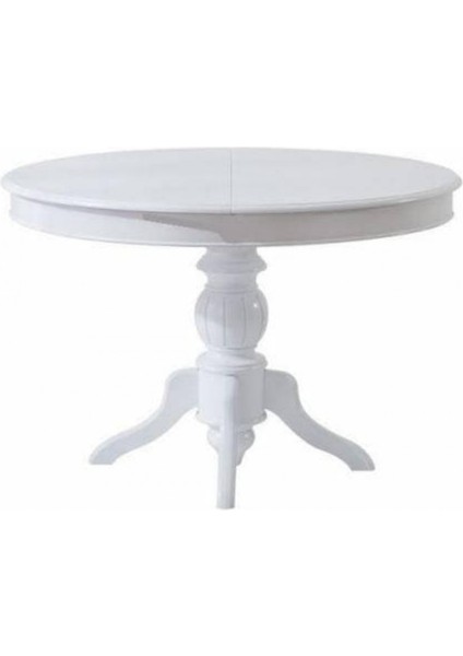 Beyaz Kaplan Ayak Masa Yuvarlak Yemek Masası