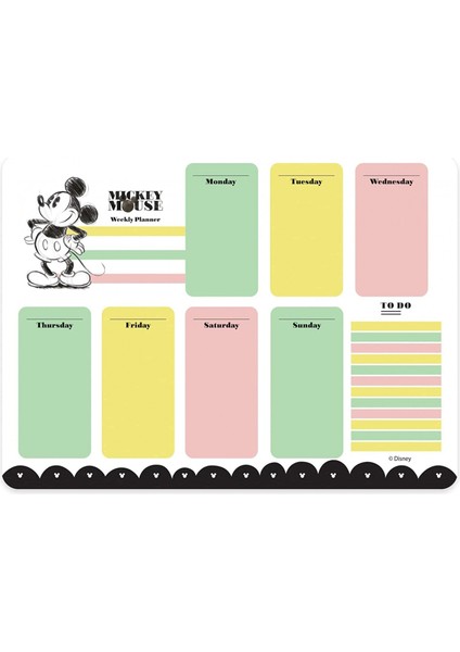 Mickey Mouse 17X24CM Haftalık Planner Blok / 830161-69