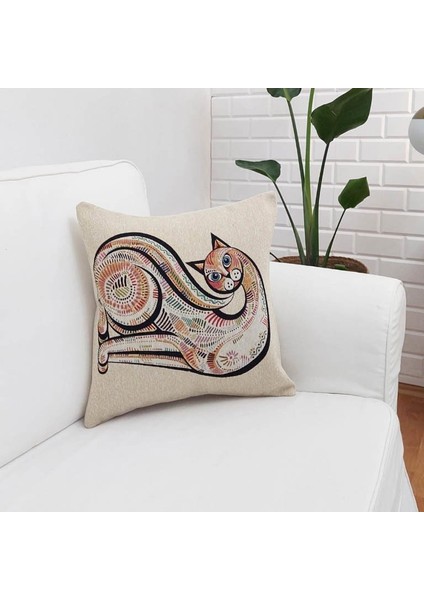 Goblen Dokuma Kırlent Kılıfı 43 x 43 Cm