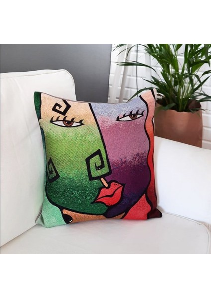 Goblen Dokuma Kırlent Kılıfı Miro Tablosu 43 x 43 Cm