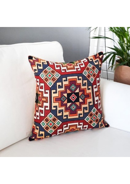Goblen Dokuma Kırlent Kılıfı Göçebe Desen 43 x 43 Cm