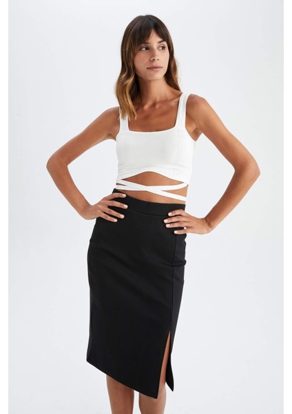 Basic Yırtmaçlı Midi Kalem Etek Y6466AZ22AU fırsatları