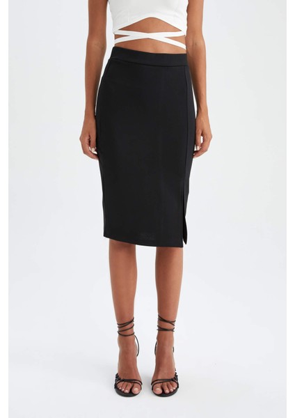 Basic Yırtmaçlı Midi Kalem Etek Y6466AZ22AU indirimleri