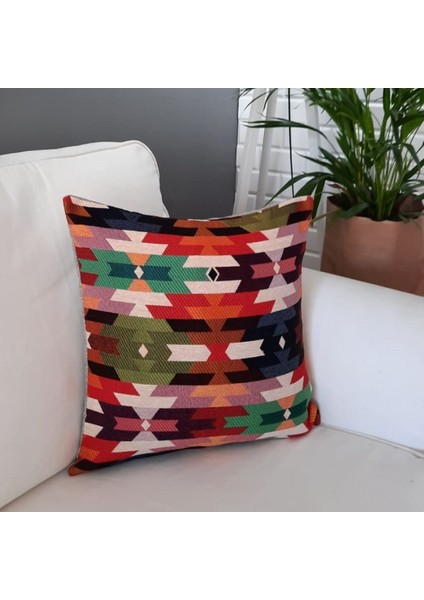 Goblen Dokuma Kırlent Kılıfı Göçebe Desen 43 x 43 Cm