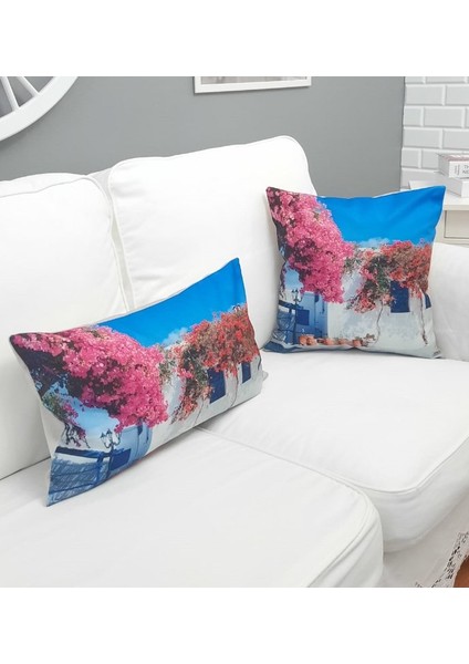 Yaz Desen Kırlent Kılıfı 2'li Kombin Set