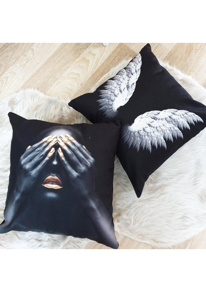 Karışık Desen Kırlent Kılıfı 2'li Kombin Set