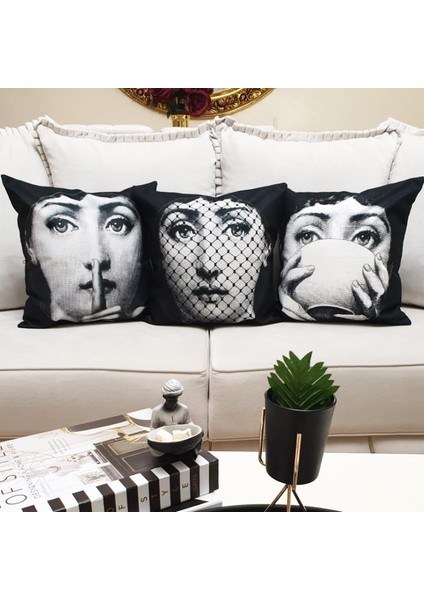 Karışık Desen Kırlent Kılıfı 3'lü Kombin Set
