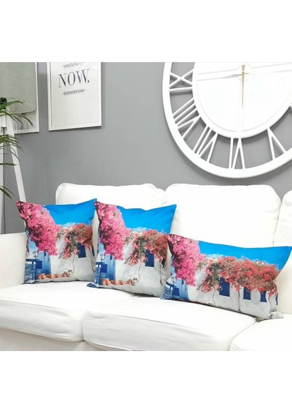 Ilkbahar Desen Kırlent Kılıfı 3'lü Kombin Set