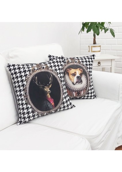 Sevimli Hayvan Figürlü Kırlent Kılıfı 2'li Kombin Set