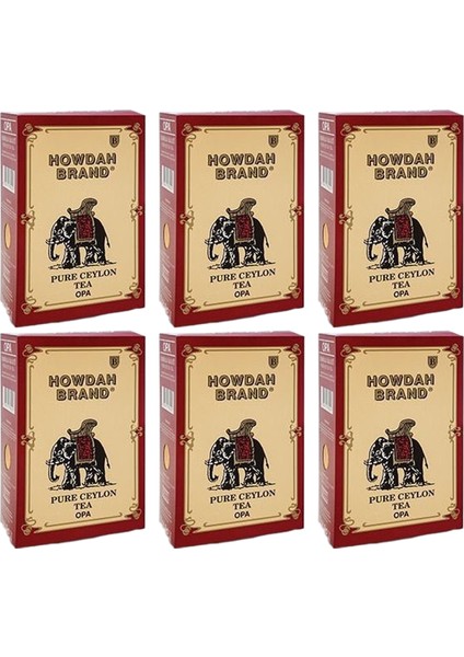 Tea Howdah Brand Saf Siyah Seylan Çayı 500 gr x 6 Adet