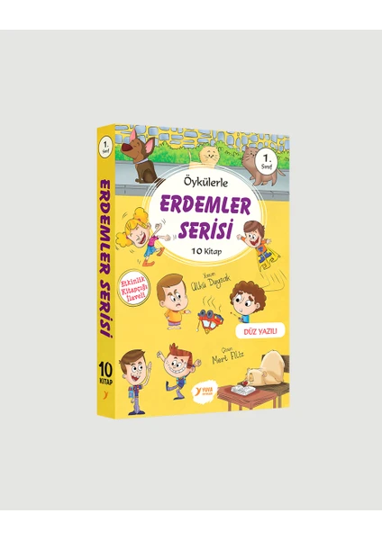 Yuva Yayınları Öykülerle Erdemler Serisi Düz Yazılı 1.Sınıf 10 Kitap