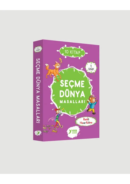 Yuva Yayınları Seçme Dünya Masalları Renkli Heceli 1.Sınıf 10 Kitap