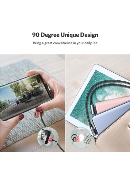 USB To Type-C 90 Derece Şarj ve Data Kablosu 2 Metre fiyatları