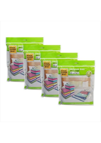 Vakumlu Poşet Seti 4 Adet 80x100 cm Hava Geçirmez Koruma Sağlar